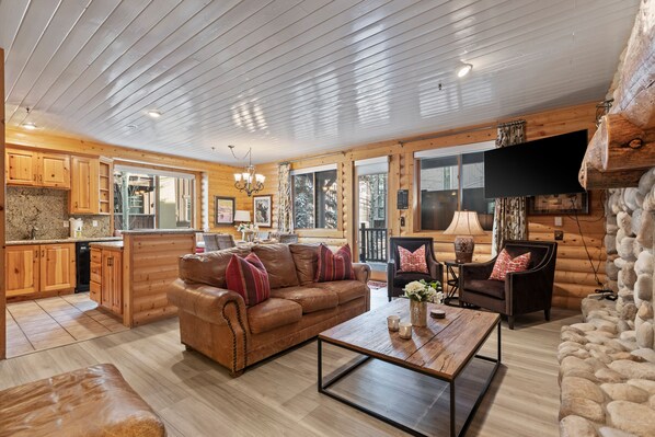 TV, fireplace, DVD player, books - Abode at Black Bear #252 | Family Friendly Mountain Getaway, Steps to Skiing! (Park City)