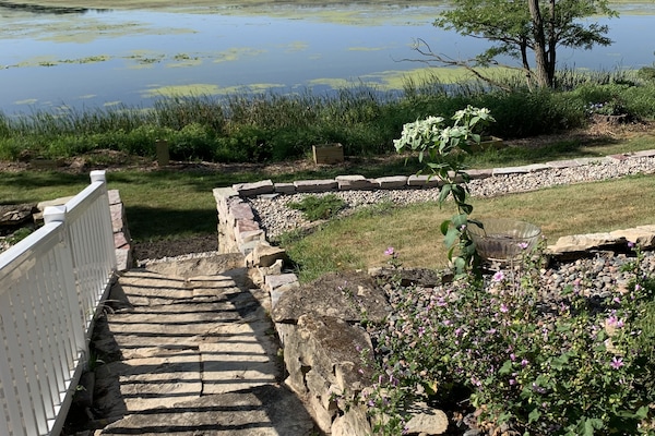 Stairs to the lake.