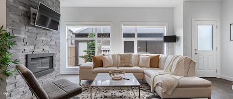 TV, fireplace, video games