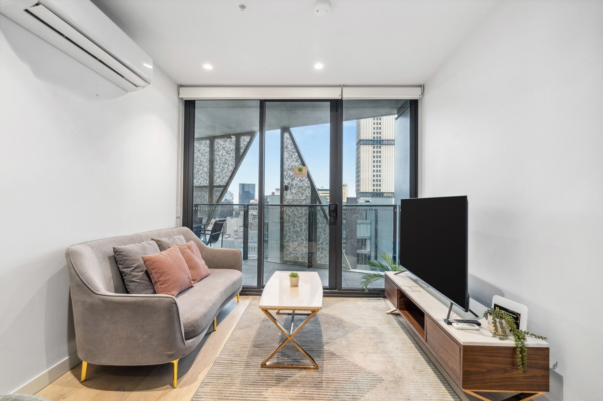 Two Bedroom One Bathroom Apartment | Living area | 55-inch flat-screen TV with digital channels, TV