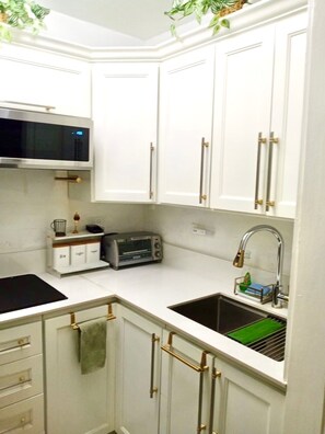 Microwave, oven, stovetop, paper towels