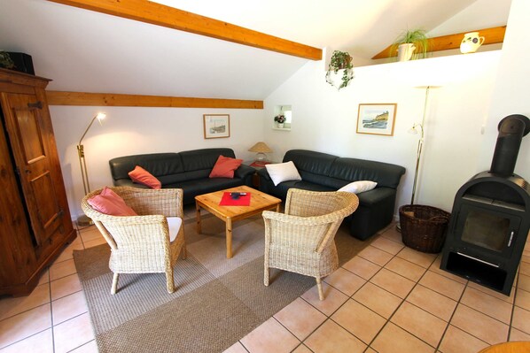 Televisión y chimenea 