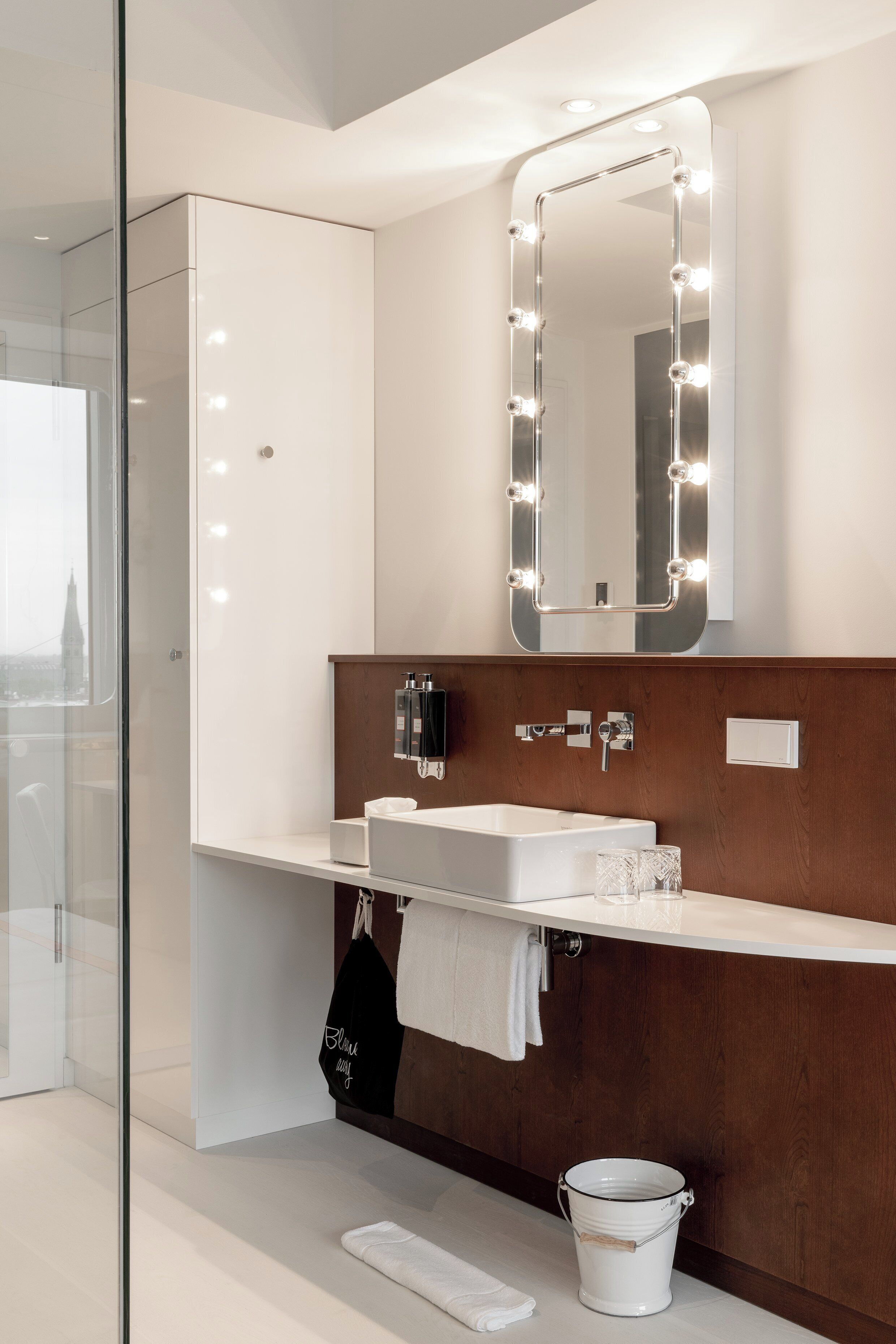 shower, rainfall showerhead, designer toiletries, hair dryer