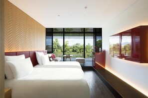 Literie hypoallergénique, minibar, système d’insonorisation