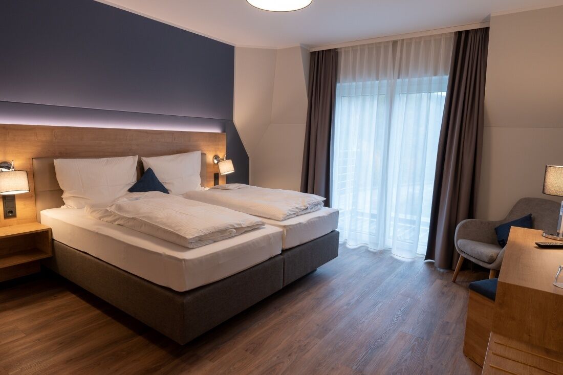 comfort double room (plus with loggia) | 1 bedroom, in-room safe, desk, blackout curtains