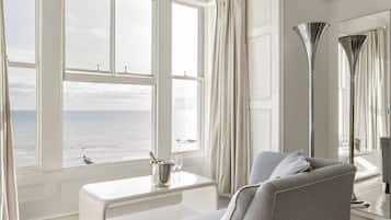 Smart TV, fireplace, DVD player, books