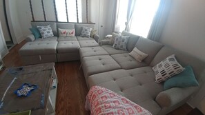 Smart TV, DVD player, books, video library