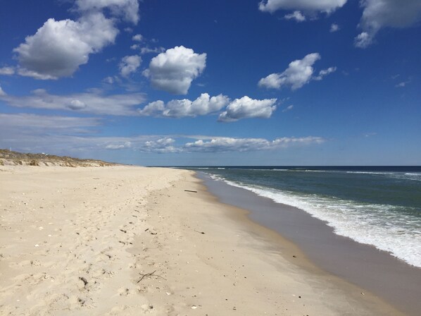 Nær stranden og strandhåndklær