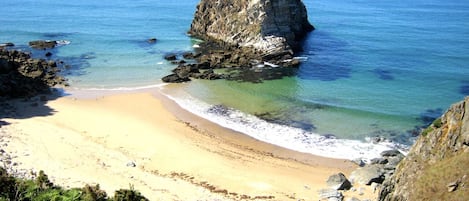 Ubicación cercana a la playa y tumbonas