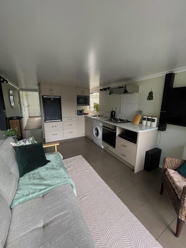 Smart TV, DVD player, books, stereo