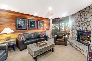 Televisor, llar de foc i reproductor de DVD 