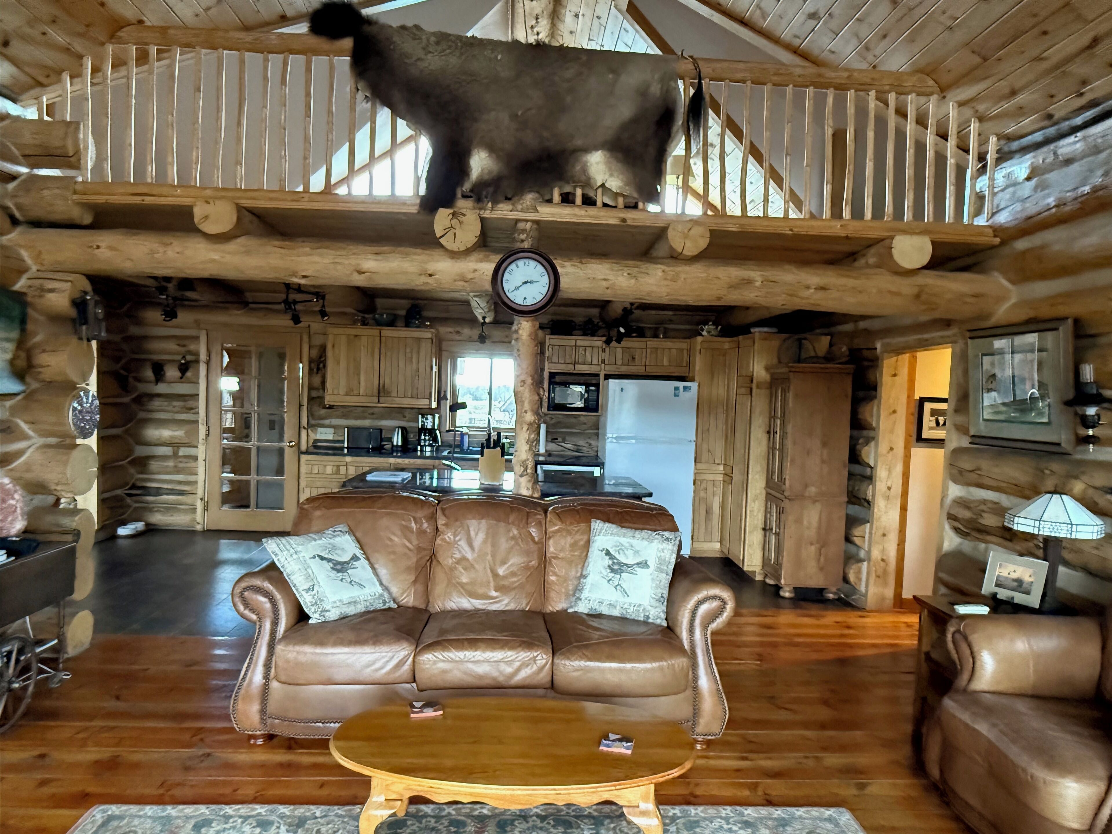 TV connectée, cheminée, livres, chaîne hi-fi