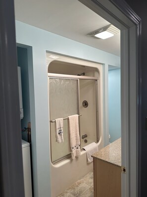 Hair dryer, towels