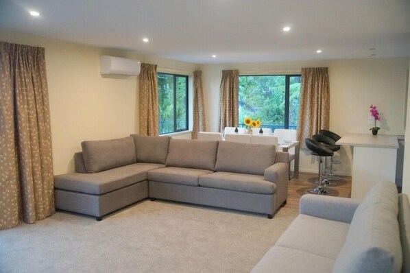 TV, DVD player, stereo