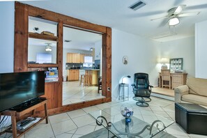 TV, DVD player, offices