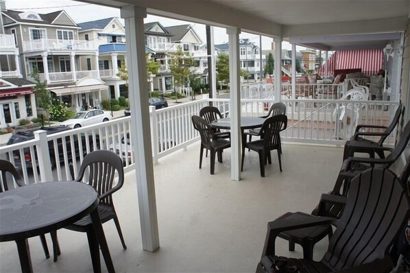 Relax and socialize in this serene outdoor space with a view of the surrounding neighborhood.