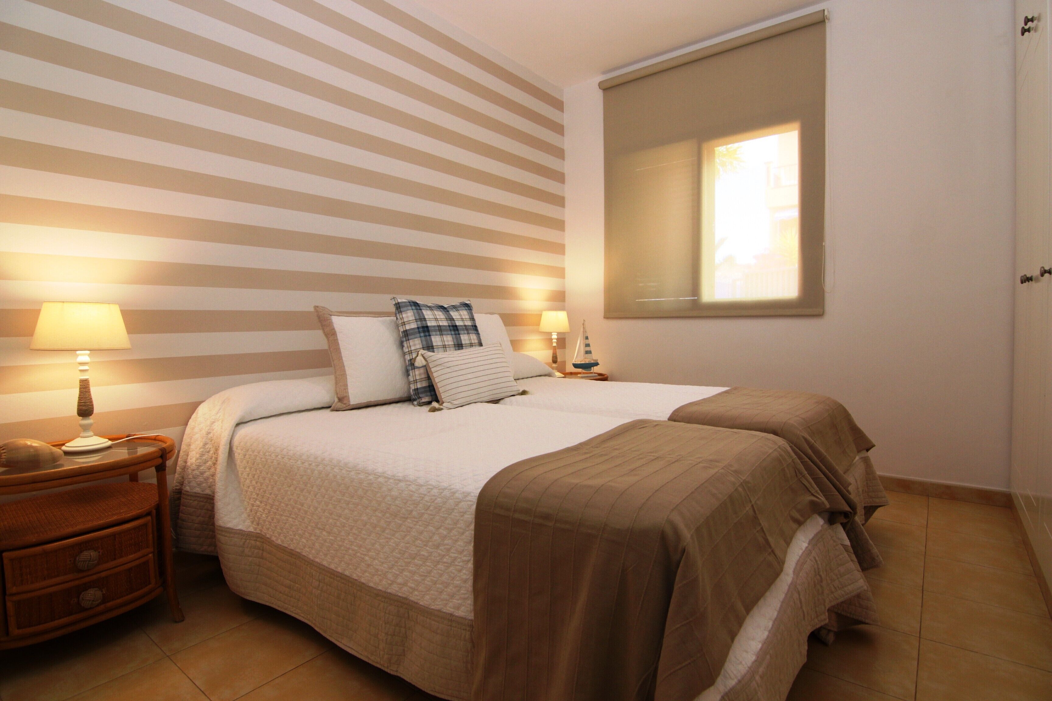 2 bedrooms, in-room safe, iron/ironing board, travel crib