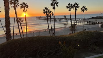 Beach nearby, sun loungers