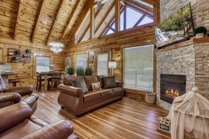 TV, fireplace, video games