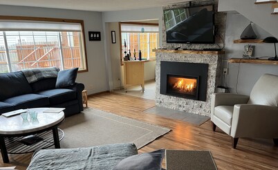 The Oregon beach cabin is a couple of minutes from a quiet beach.