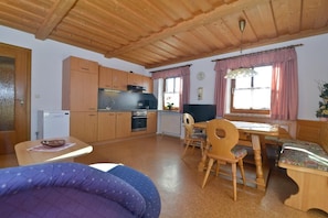 Appartement, 3 chambres, 2 salles de bains (Mühlriegel) | Cuisine privée | Réfrigérateur grande capacité avec congélateur, un four