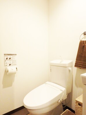 Combined shower/tub, free toiletries, hair dryer, bidet