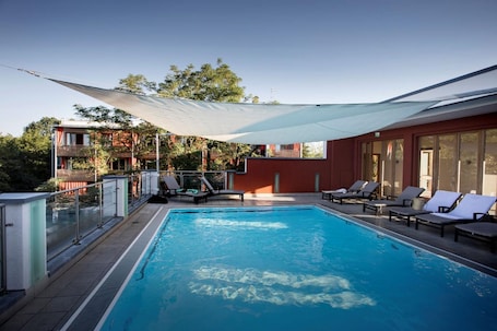 Indoor pool, outdoor pool, open 6:30 AM to 9:30 PM, pool umbrellas