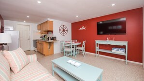 Room, 1 King Bed with Sofa bed, Kitchen, Garden View | Living room - Ahoy at Captain's Quarters (Bradenton Beach)