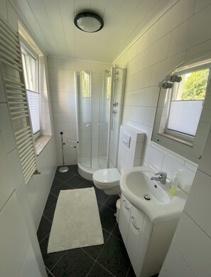 Dusche, Haartrockner, Toilettenpapier