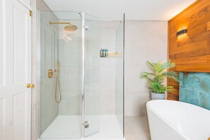 Bathtub, hair dryer, soap