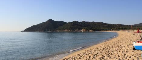 On the beach, beach towels