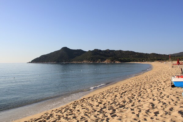 On the beach, beach towels