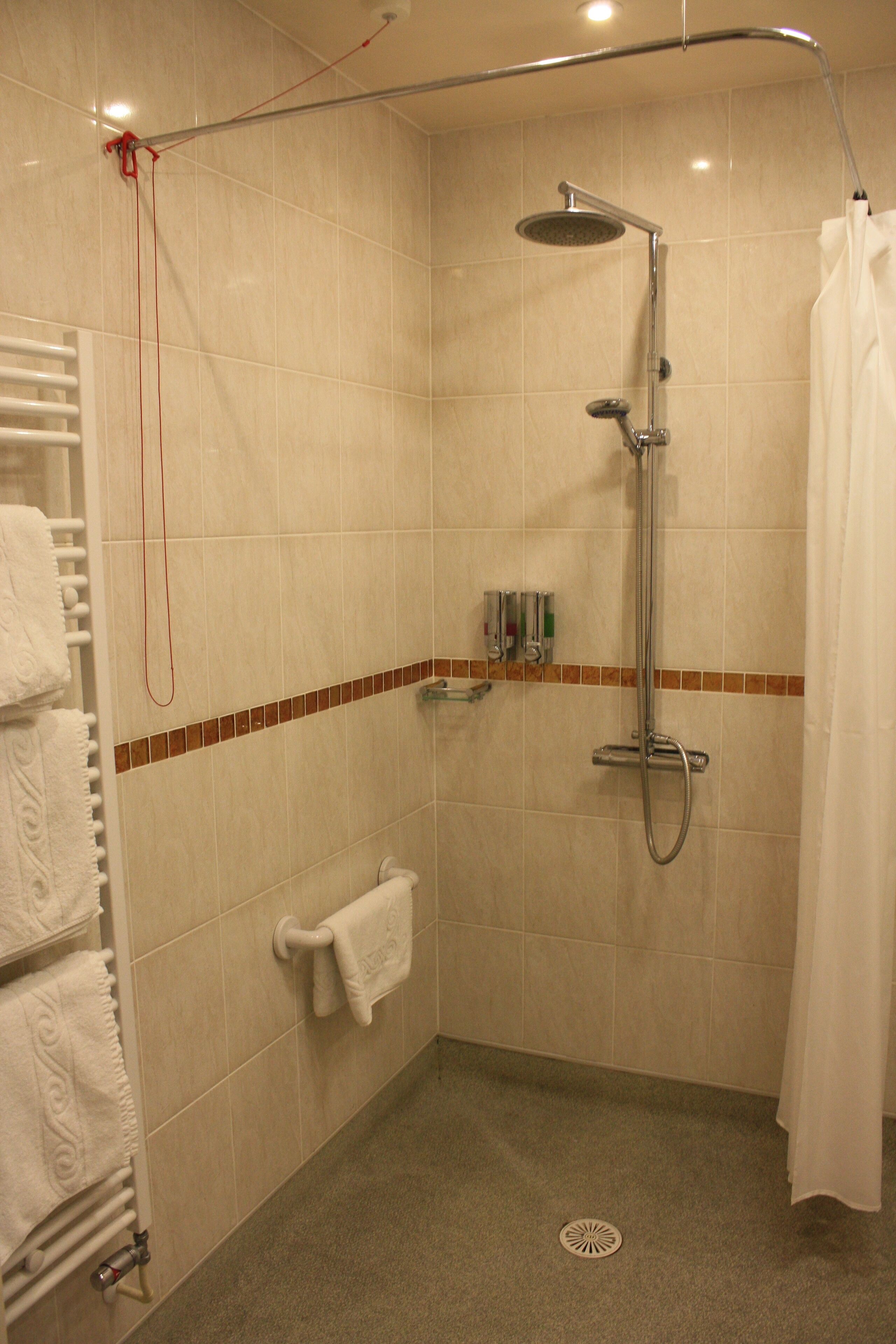 deluxe room, 1 king bed, accessible | bathroom | free toiletries, towels, soap, shampoo