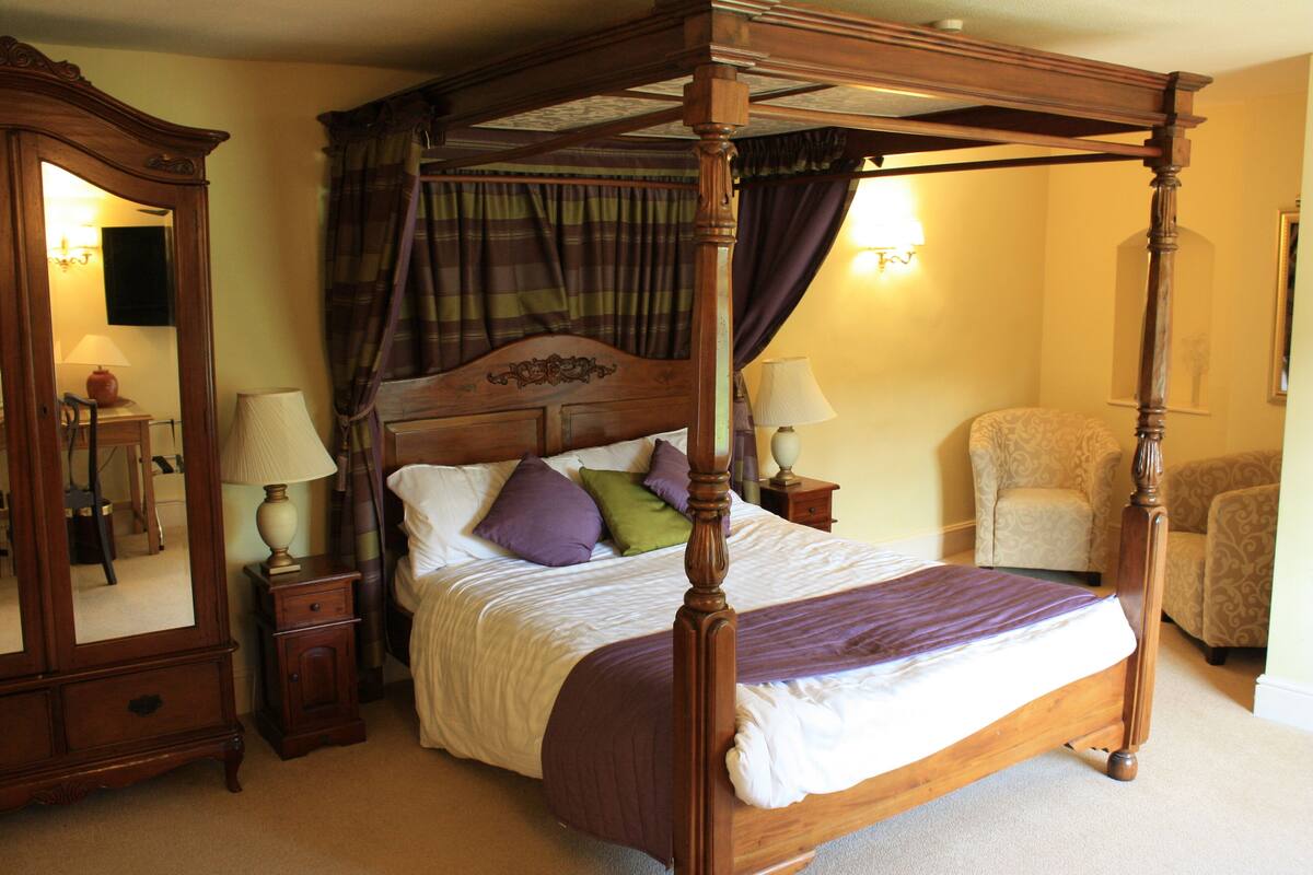 premium double room | desk, laptop workspace, blackout curtains, iron/ironing board