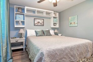 2 bedrooms, memory-foam beds, travel cot, WiFi