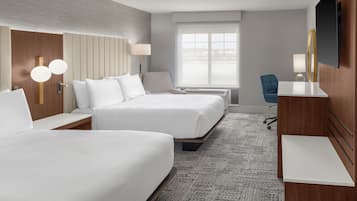 Room, 2 Queen Beds, Accessible (Mobility & Hearing, 3x3 Shower) | Desk, bed sheets