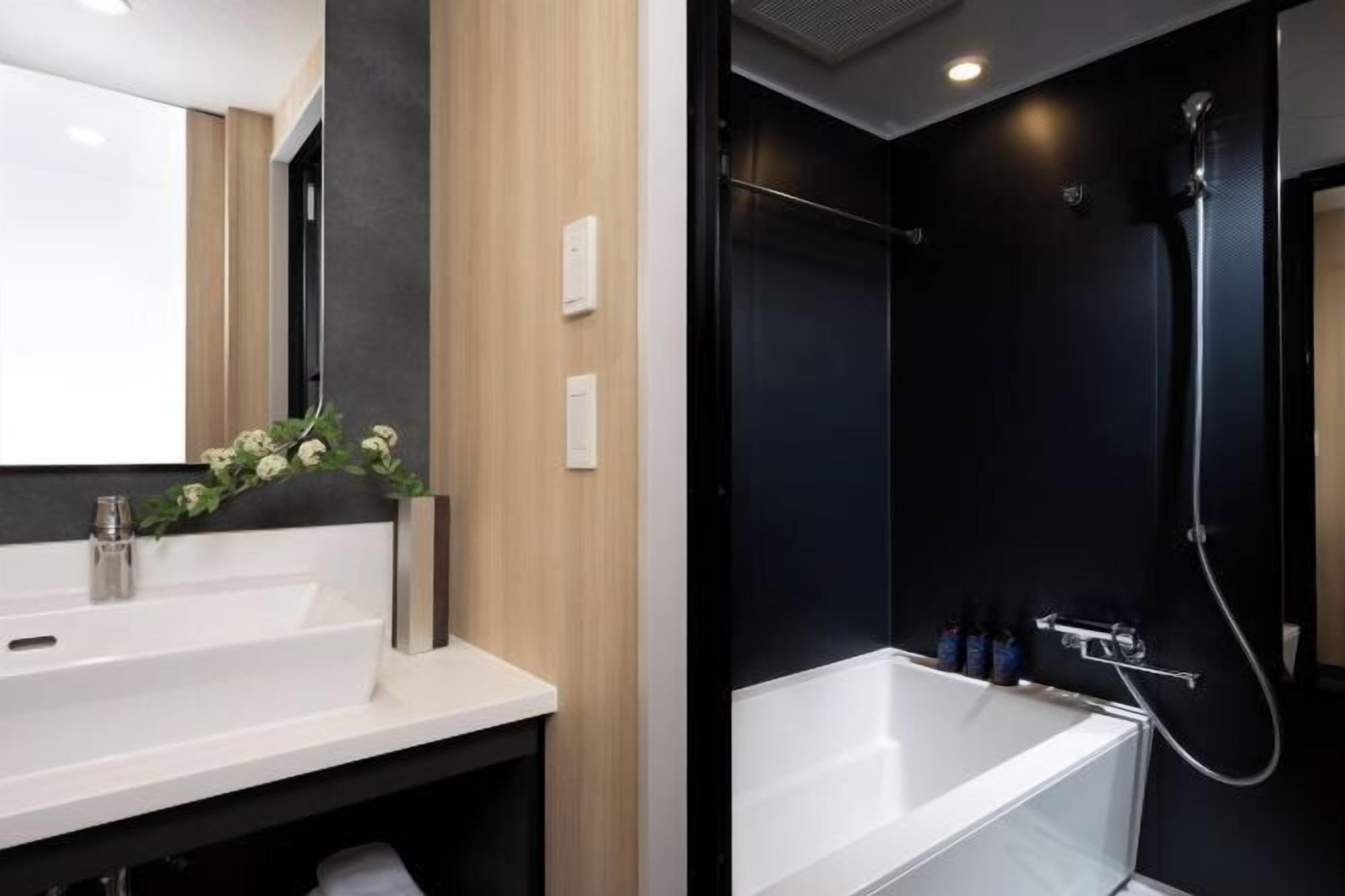 Baignoire et douche séparées, baignoire relaxante profonde