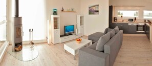 Fernseher, Kamin