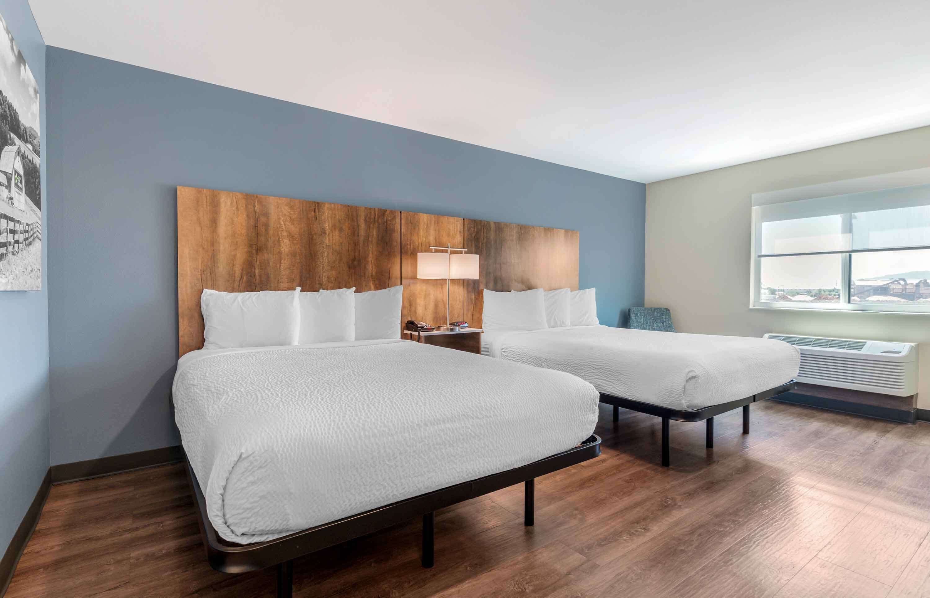 standard studio, 2 queen beds, non smoking, refrigerator & microwave | desk, iron/ironing board, bed sheets