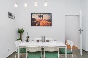 Apartment | Private kitchen | Fridge, microwave, stovetop, cookware/dishes/utensils