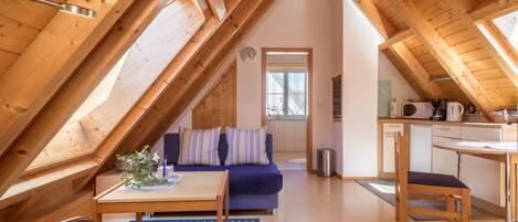 Tv, ett bordtennisbord och en stereo