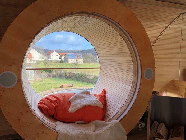 Ferienhaus, Balkon | Wohnbereich