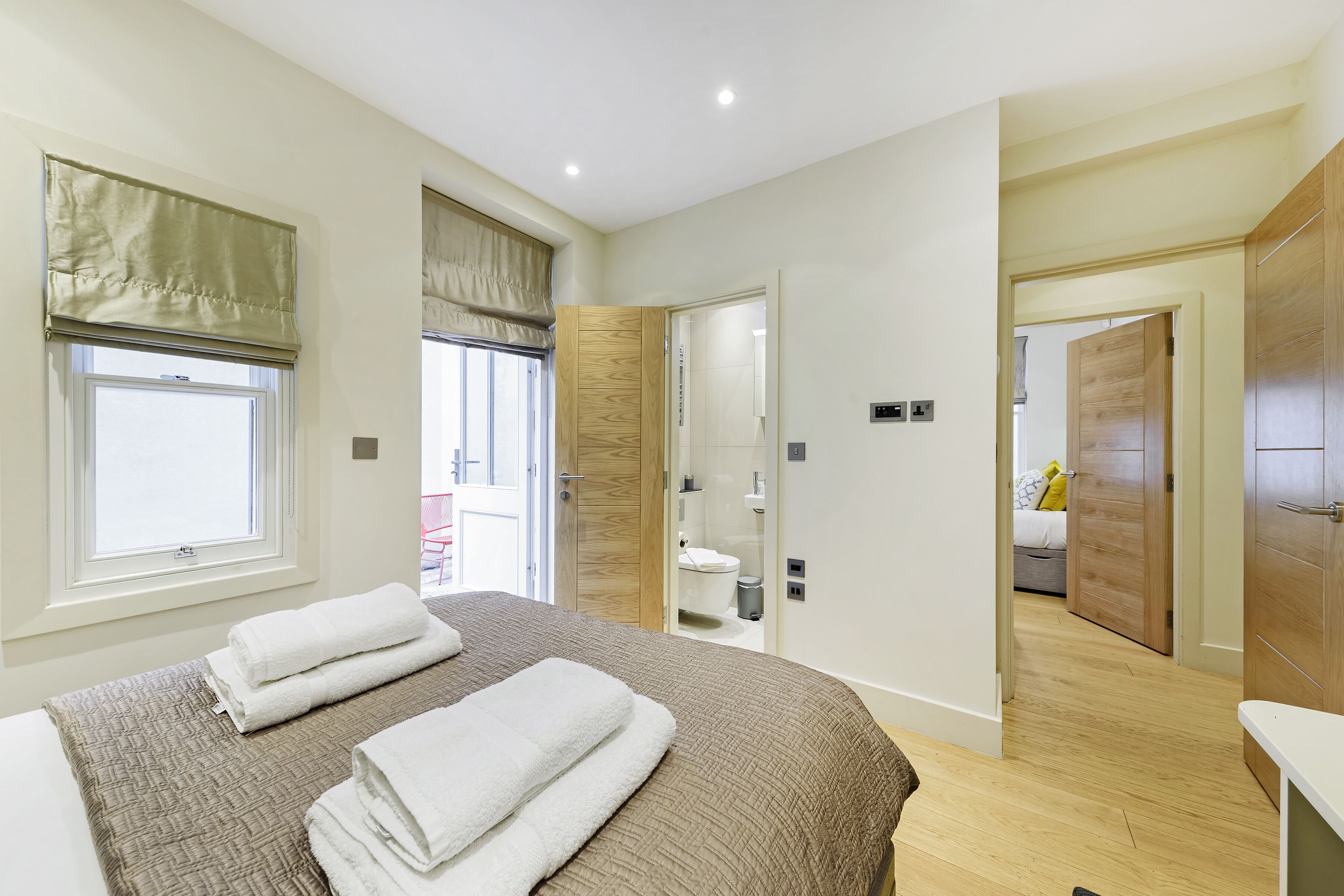 Apartment 2 - Three Bedroom with Garden | Desk, laptop workspace, blackout curtains, iron/ironing board