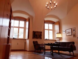 Apartment | Living area | 42-inch flat-screen TV with cable channels, TV