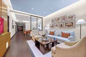 Premium bedding, memory foam beds, minibar, in-room safe