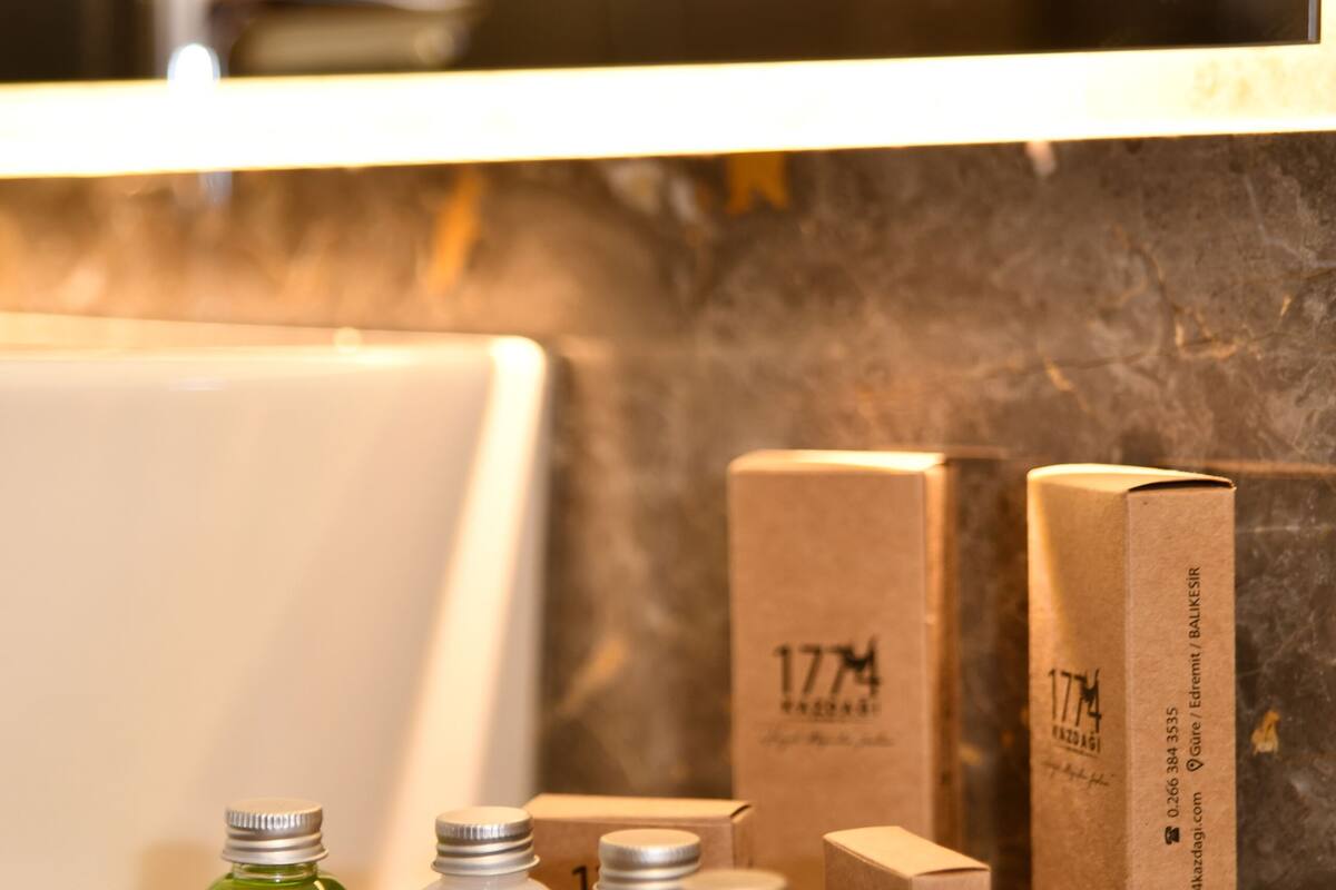 free toiletries, hair dryer, bathrobes, slippers