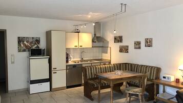 Condo, Terrace | Private kitchen | Fridge, microwave, coffee/tea maker, electric kettle