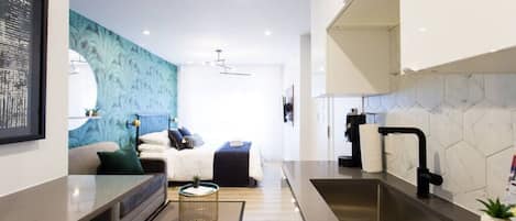 1 makuuhuone, silitysrauta/-lauta, ilmainen Wi-Fi, vuodevaatteet