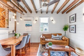 TV, fireplace, offices - The Eclipse | 2BR Down - Historic Renovation! (Charleston)