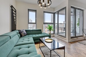 Apartment, 1 Bedroom | Living room | 46-inch flat-screen TV with digital channels, TV